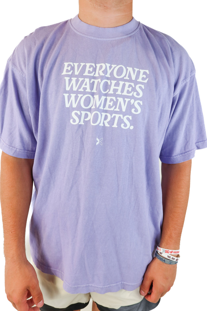 SOLD: together purple "everyone watches womens sports" tshirt (XL)