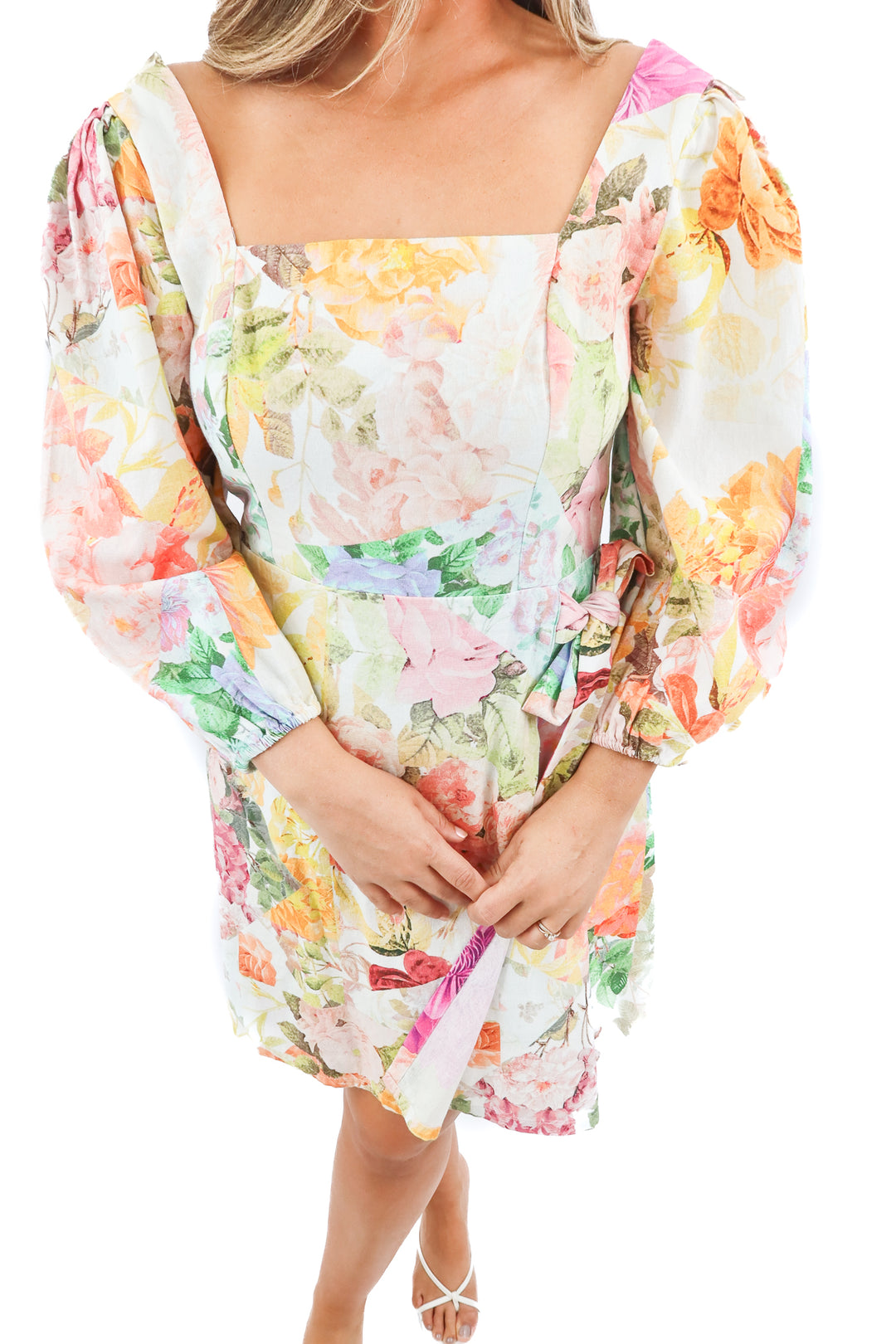 vince camuto floral wrap mini dress (12; retail $49.97)