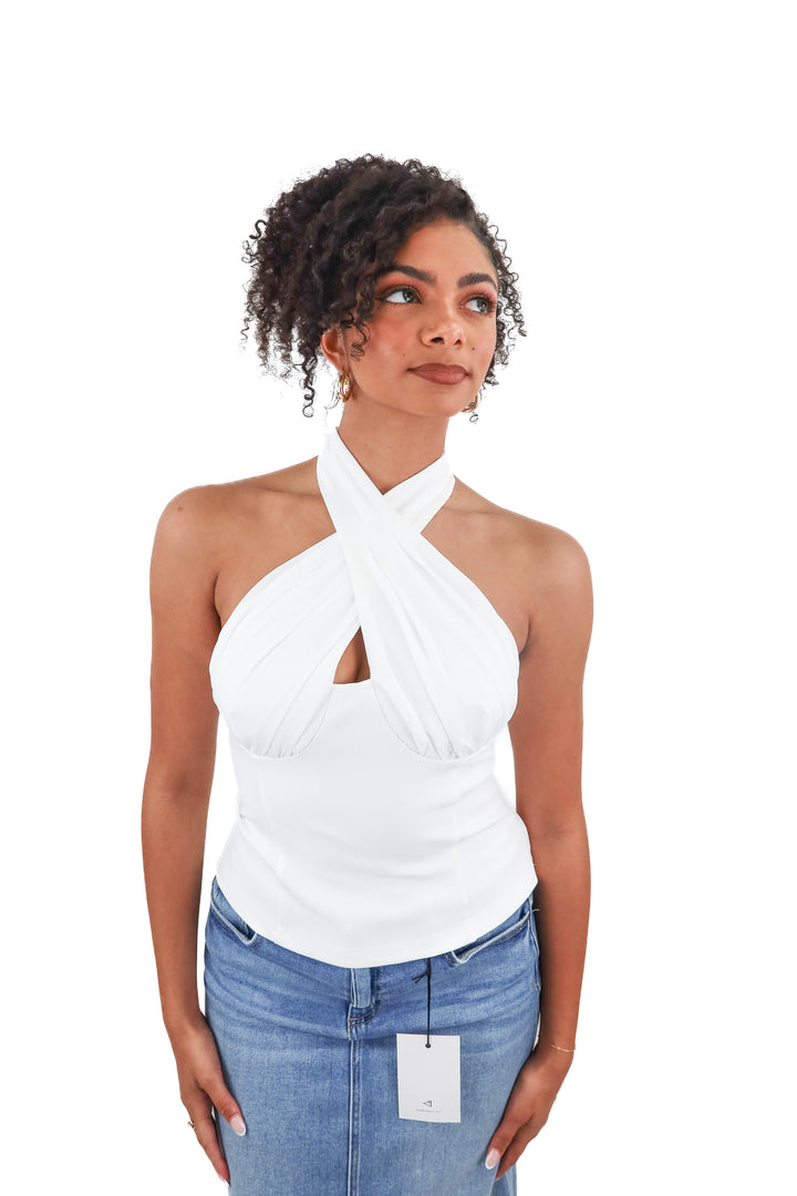 Vici white halter top (S)