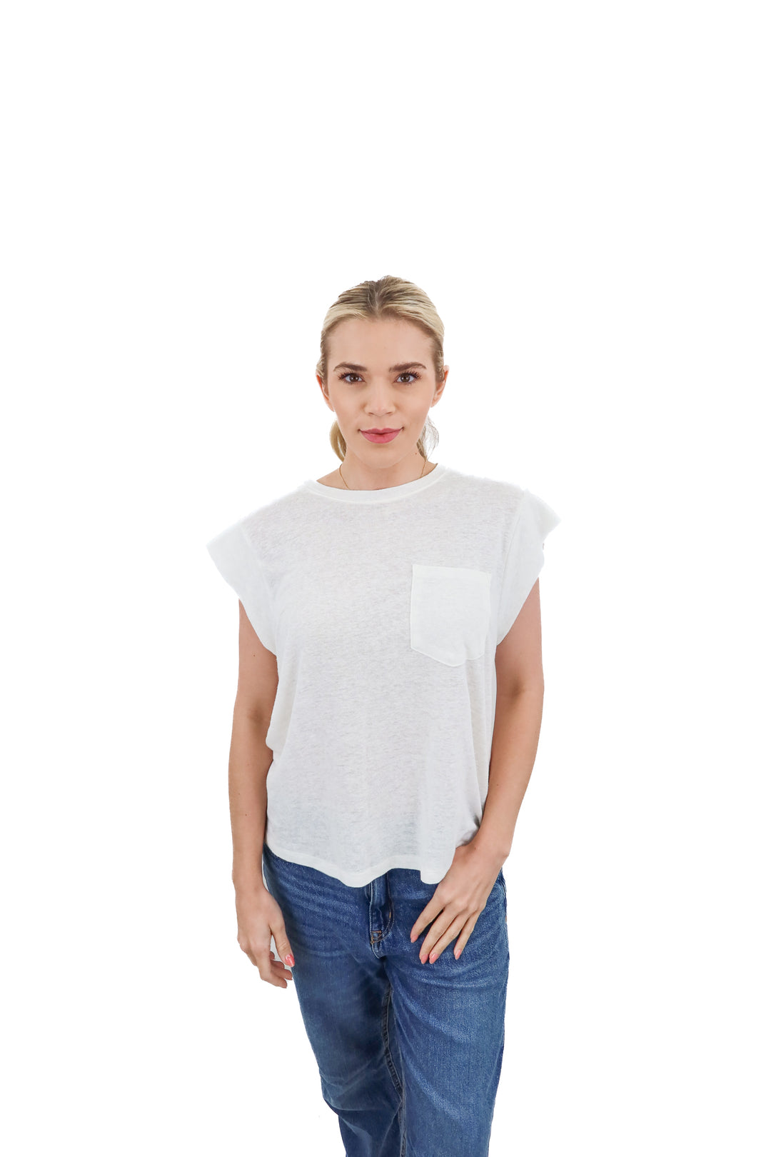 Universal Thread cream capsleeve top (S)