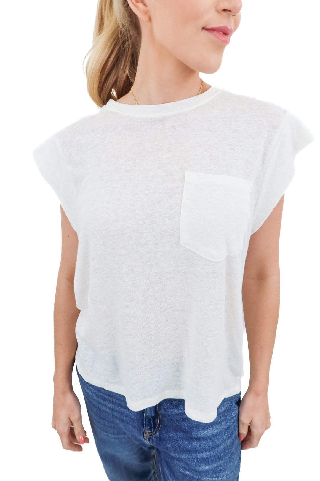 Universal Thread cream capsleeve top (S)
