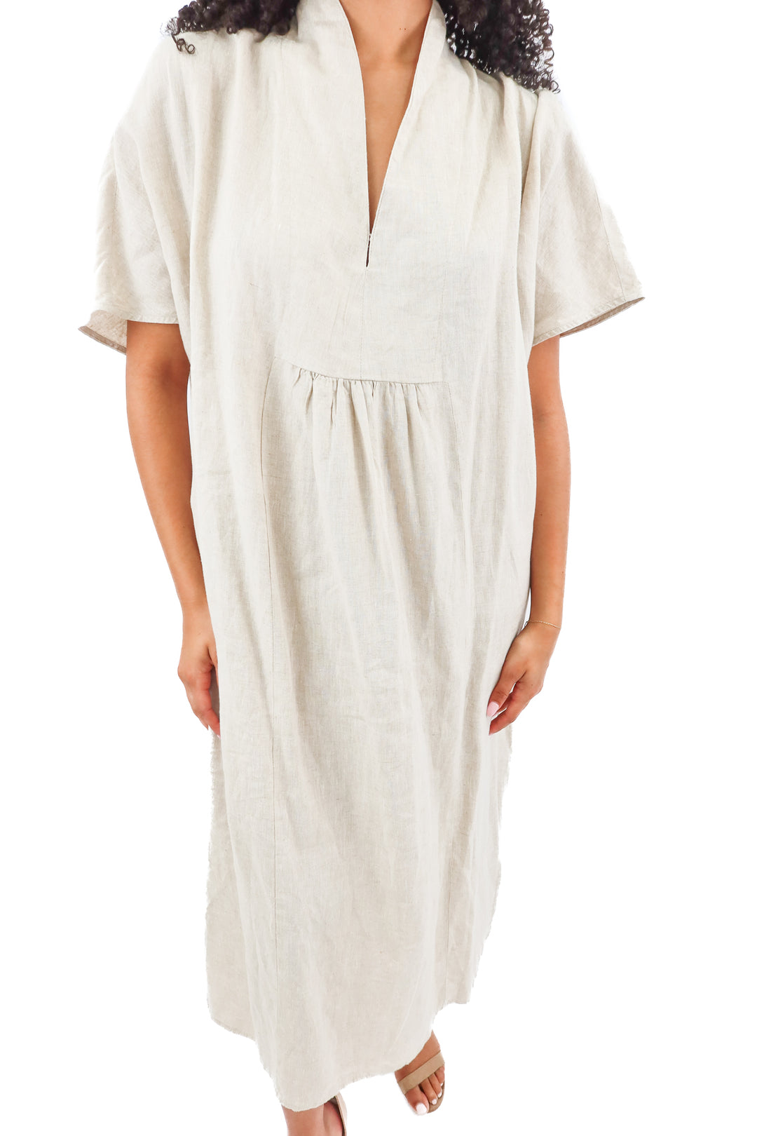 tuckernuck linen maxi dress (L; retail $188)