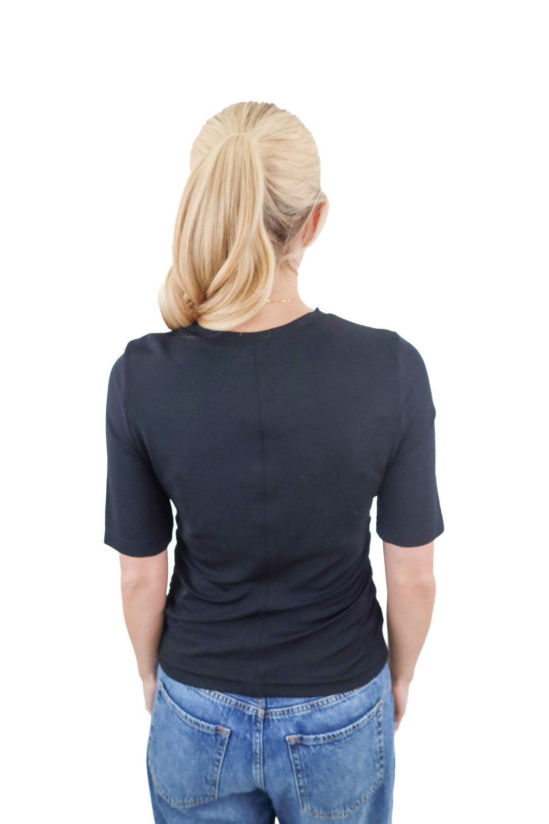 Spanx black side-ruched shirt (S)