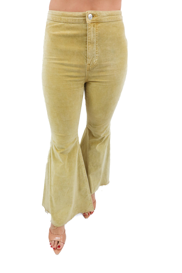 we the free citrine/peridot raw hem bell bottom velvet pants (27)