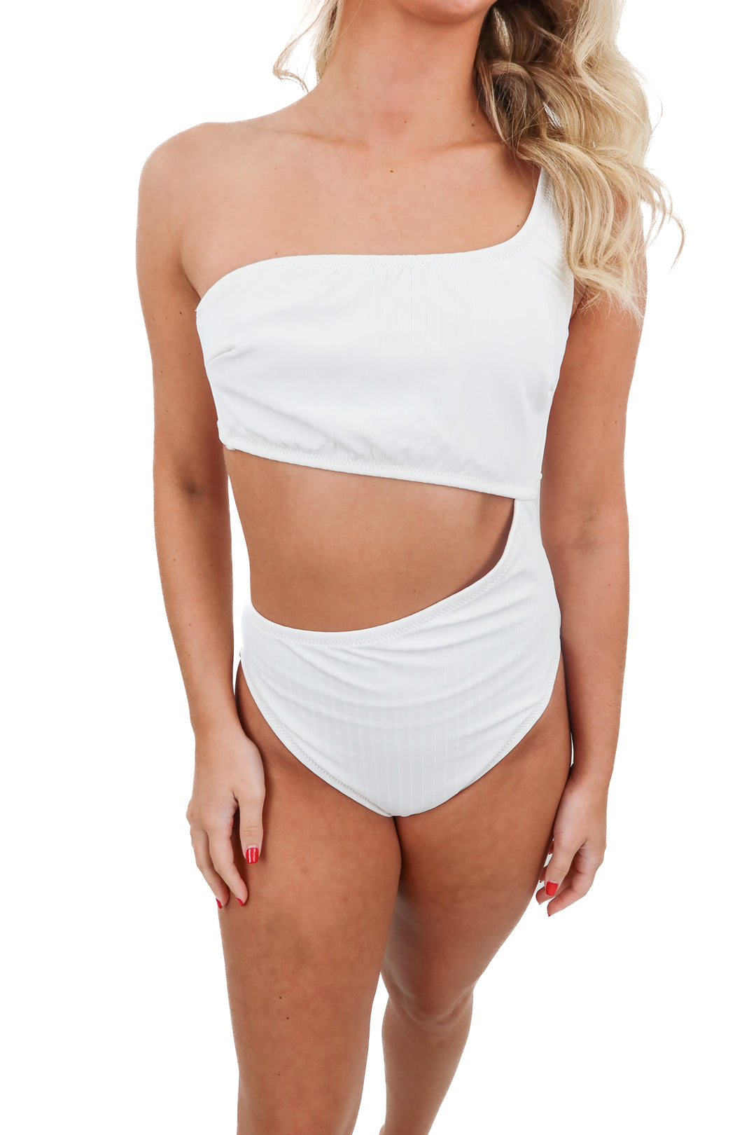 Shade & Shore cream cutout one piece (M)