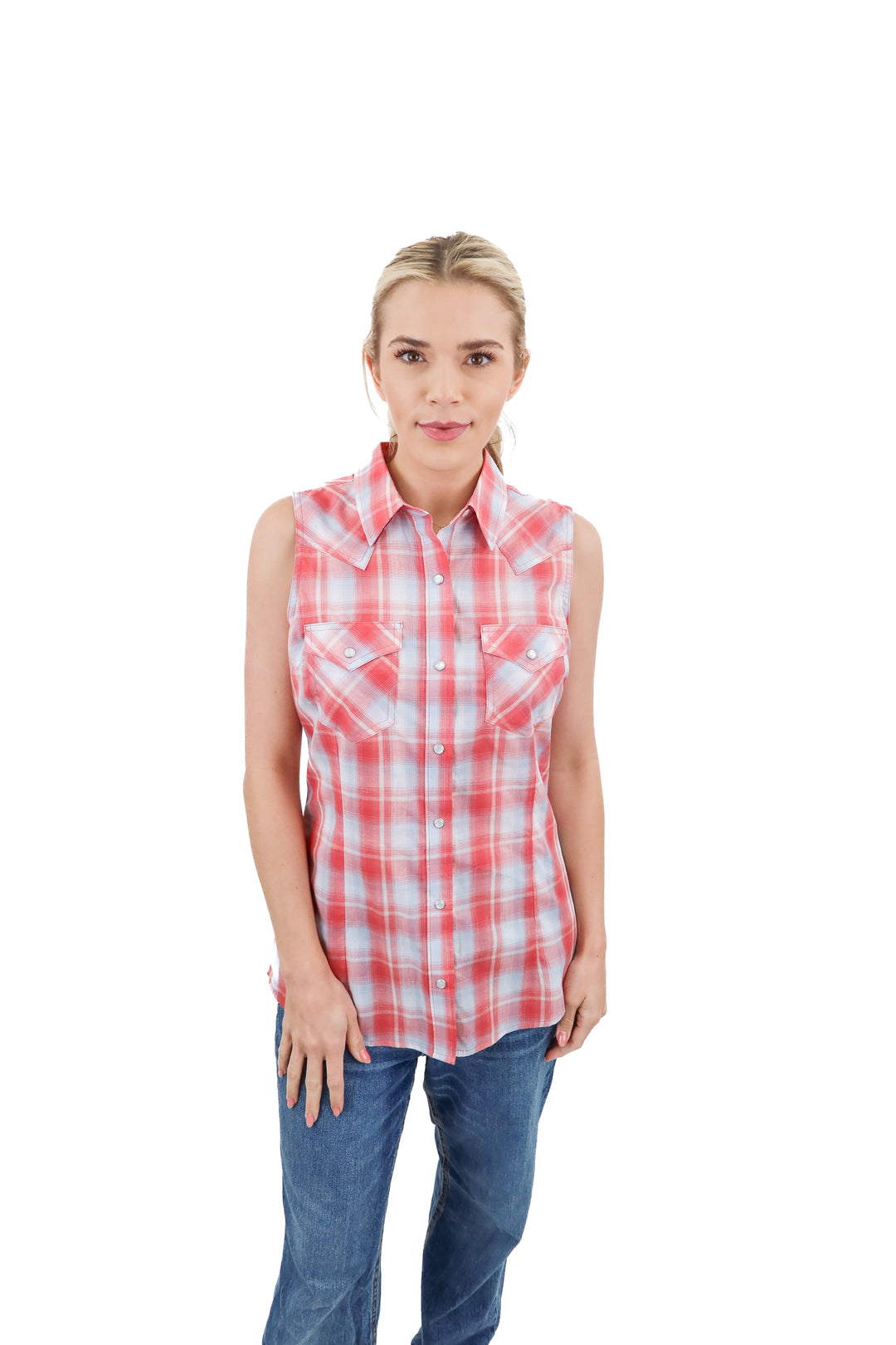 Wrangler Retro red plaid sleeveless top (S; retail $34.99)