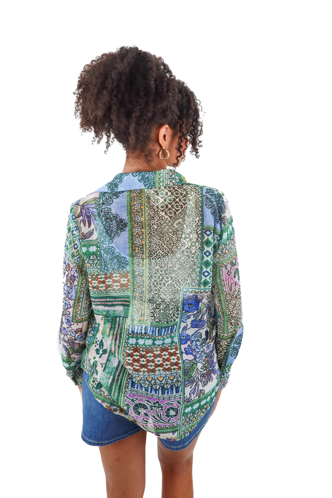 Zara multicolor floral chiffon blouse (M)