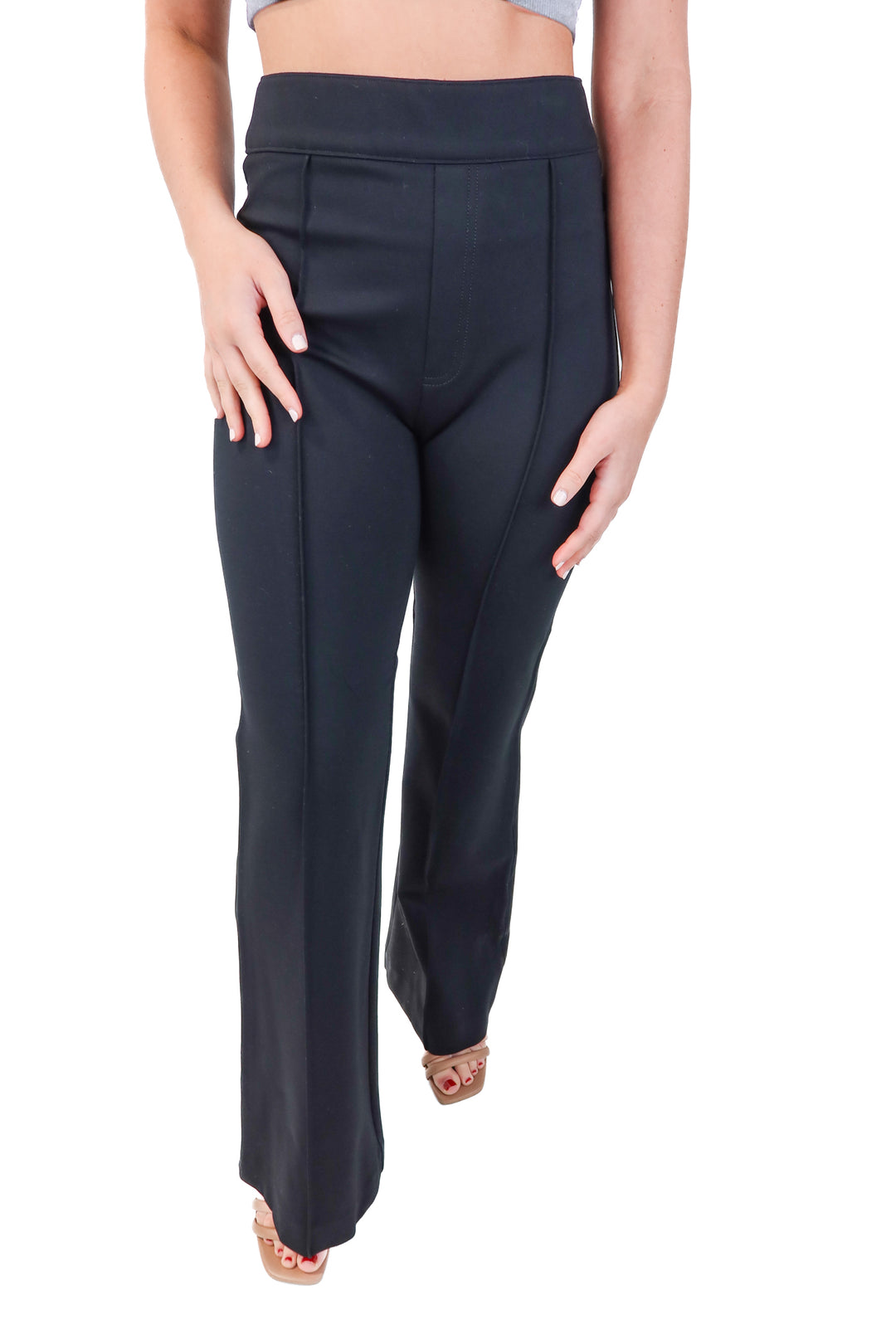 spanx black front seam pants (s; retail $168)