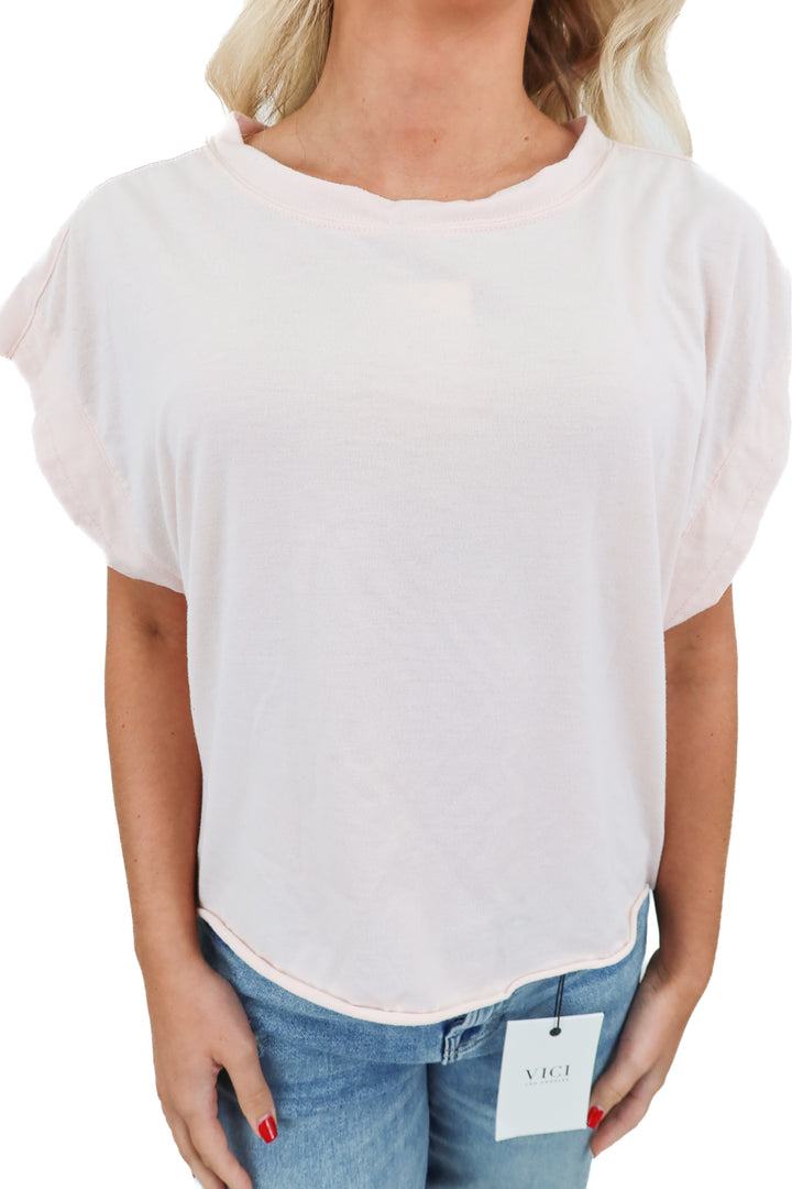 pink open back muscle shirt (M)