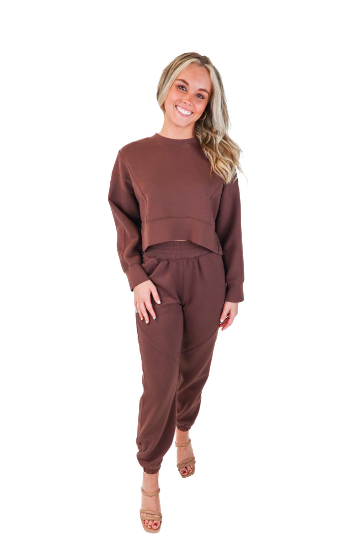 YPB brown lounge set (xxs; retail $170)