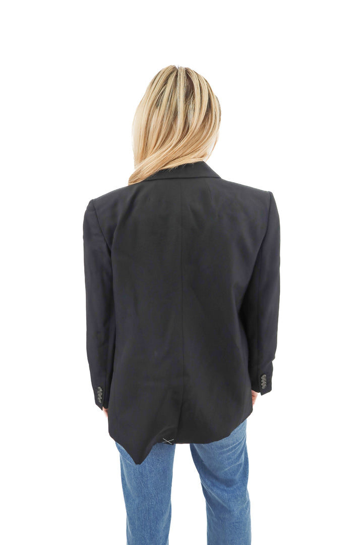 j.crew black black single ponte blazer (0; retail $250)