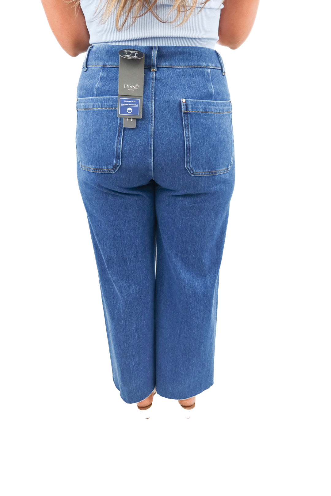 lysse midwash wide leg jeans (L; retail $118)