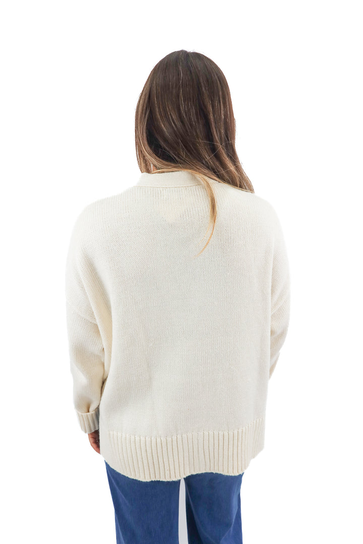 the drop cream knit cardigan (L)