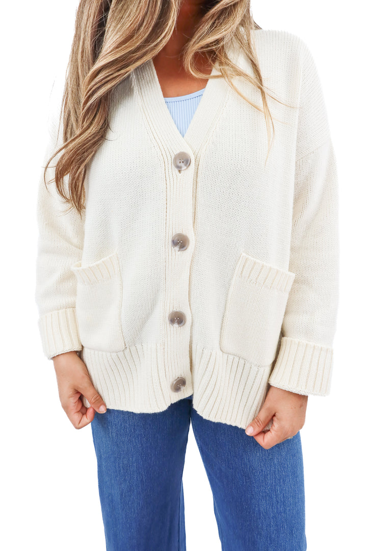 the drop cream knit cardigan (L)