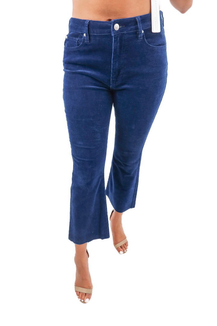 cleo + wolf blue cordoruy high rise bootcut (29; retail $79.95)