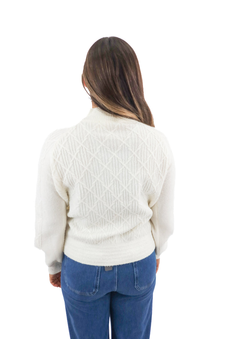willow & clay cream mock neck sweater (M)