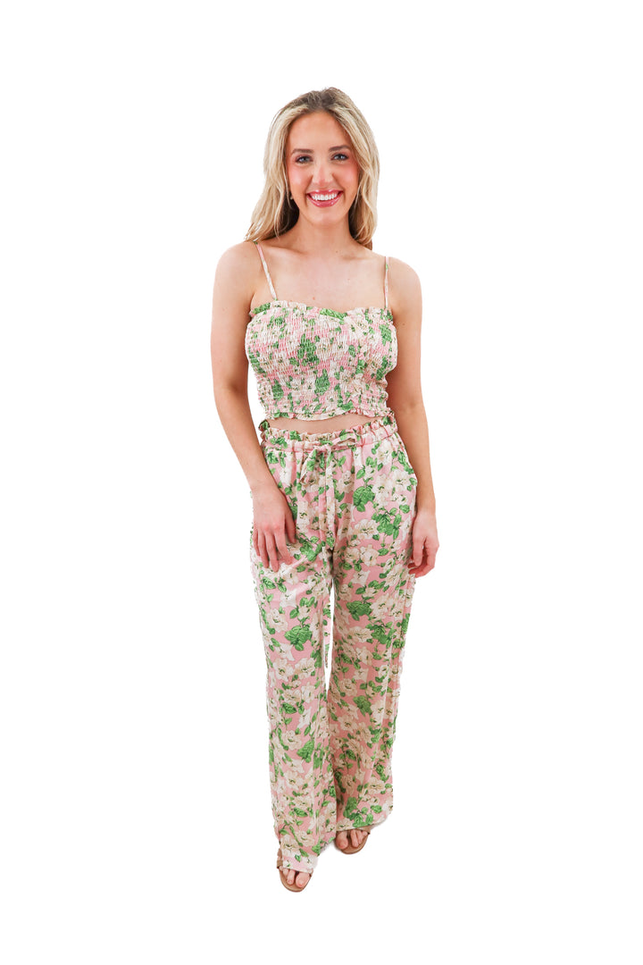 heartloom pink and green floral set (s)