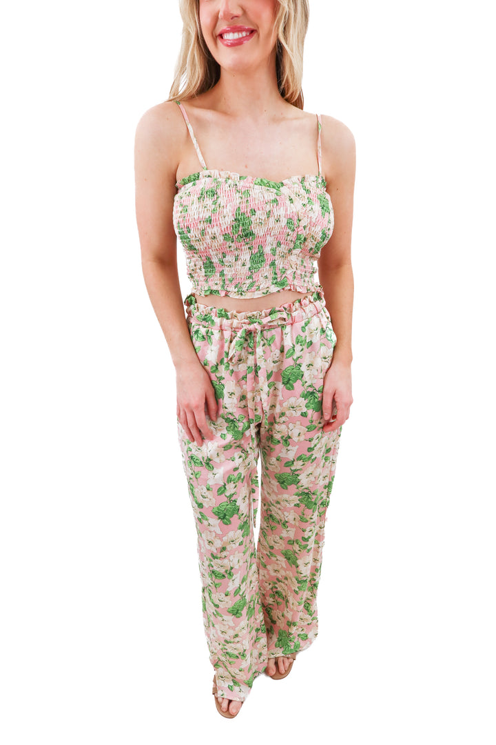 heartloom pink and green floral set (s)