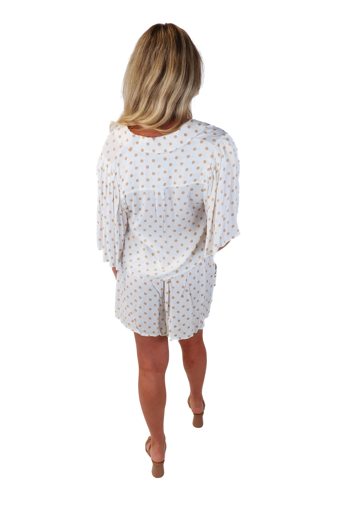 SOLD afrm white/brown polka dot set (s)
