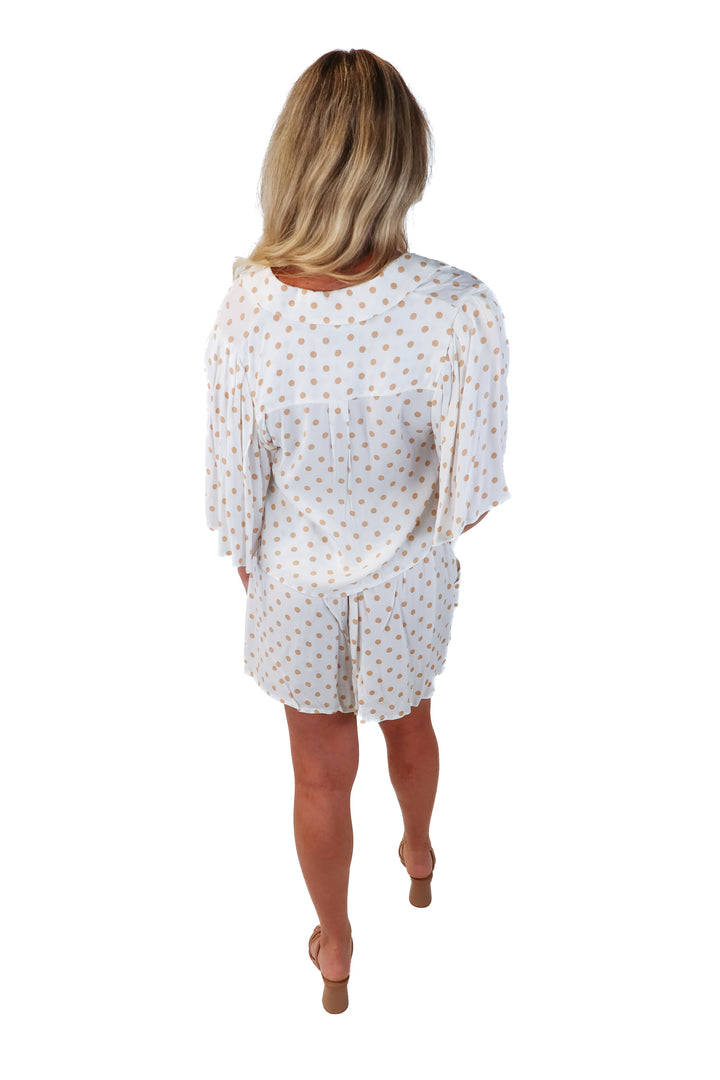 SOLD afrm white/brown polka dot set (s)
