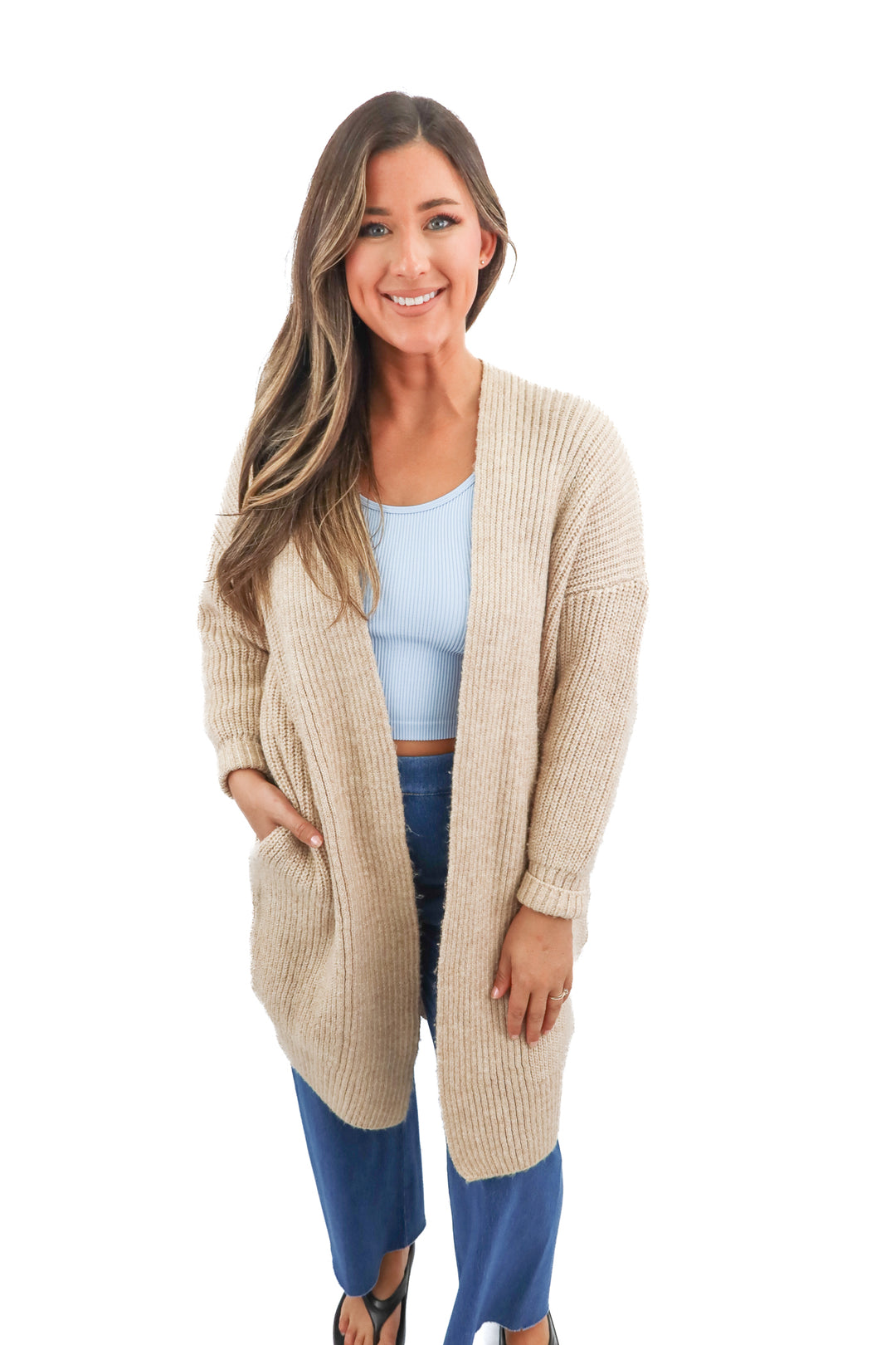topshop beige knit cardigan (4/6)
