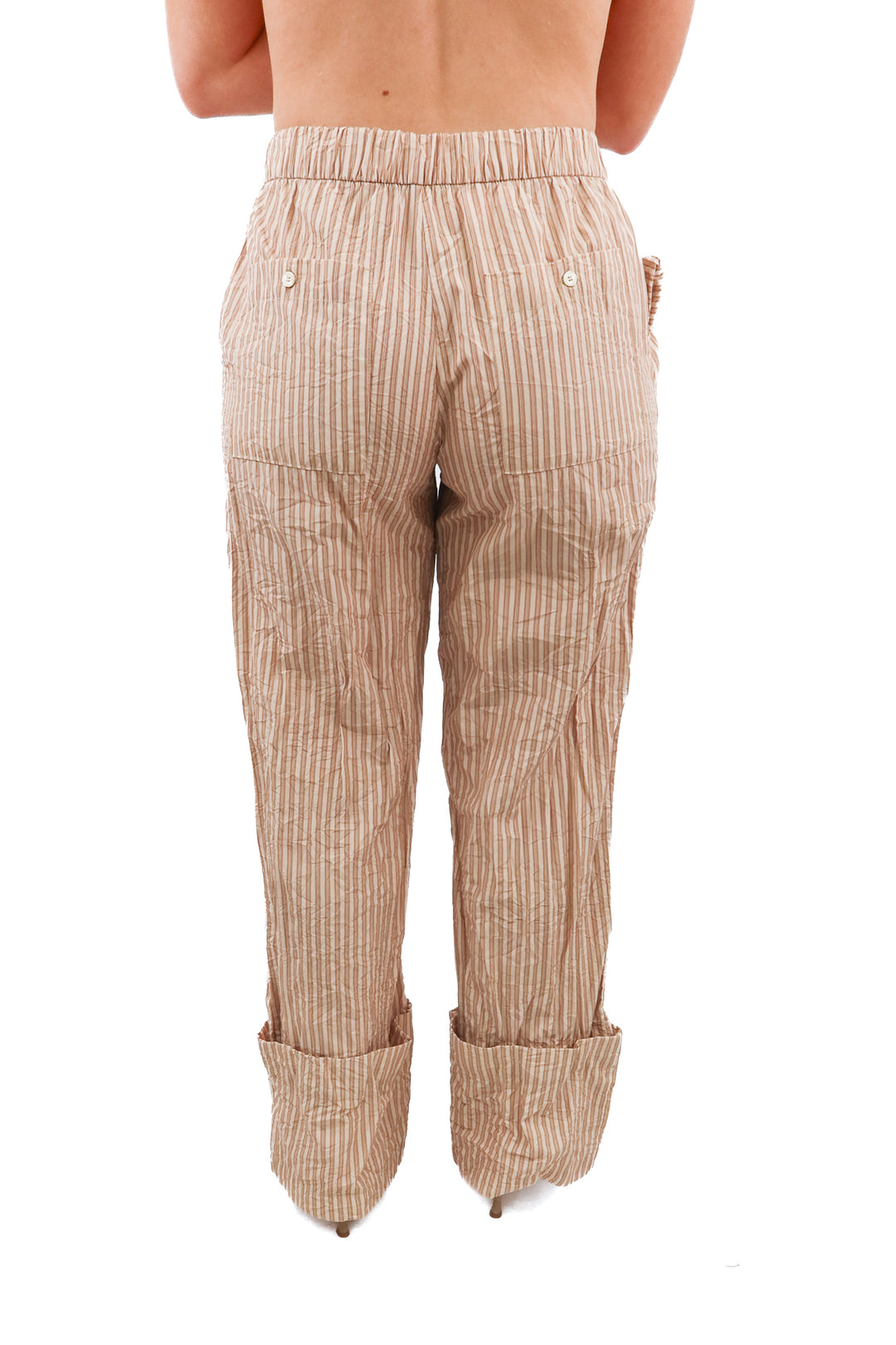 zara brown stripe pants (s; retail $69)