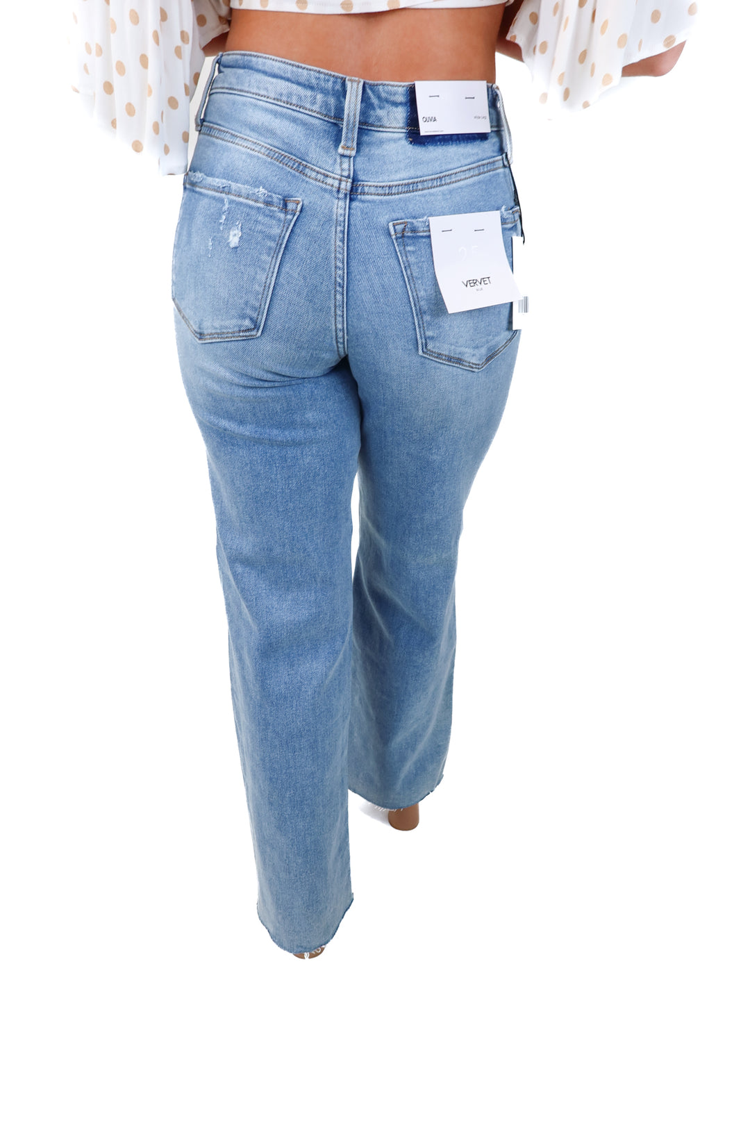 vervet light wash wide leg jeans NWT (25; retail $74)
