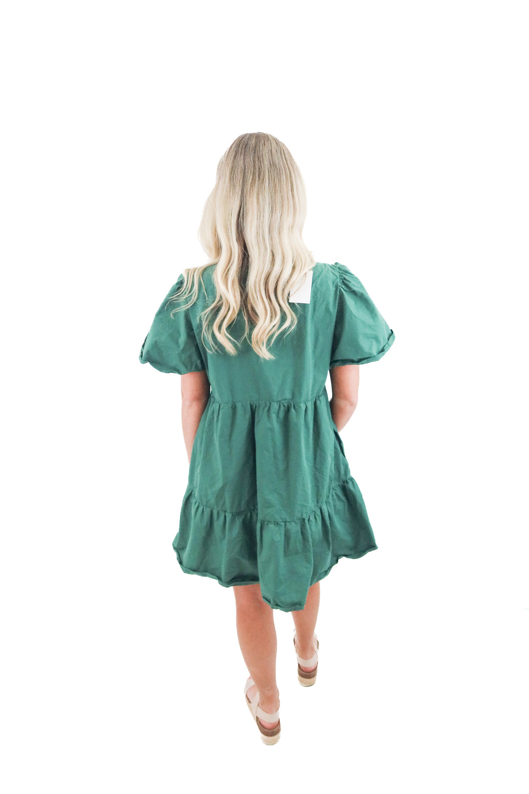 lost + wander green poplin dress (M; retail $98)