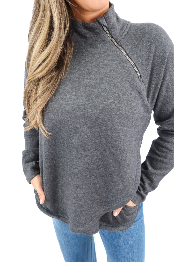 rbx charcoal gray pullover (L; retail $43)