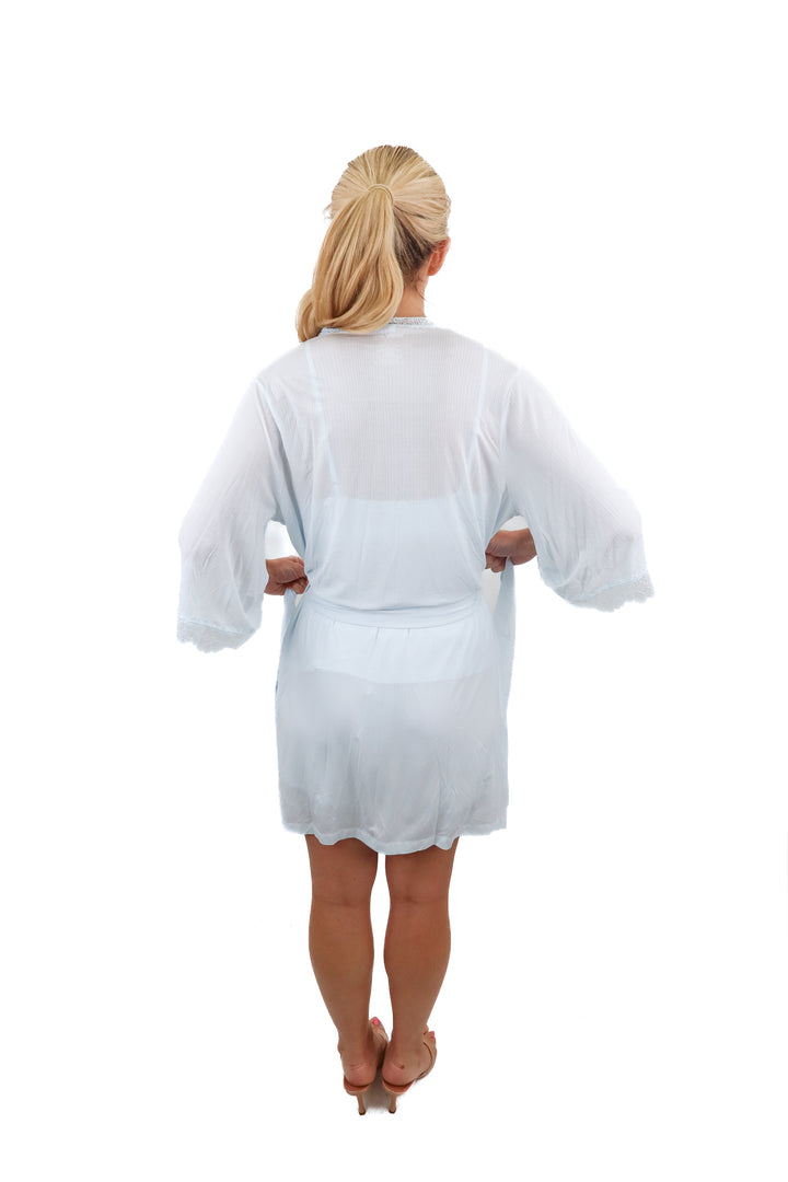 tommy john light blue pj/robe set NWT (s; retail $175)