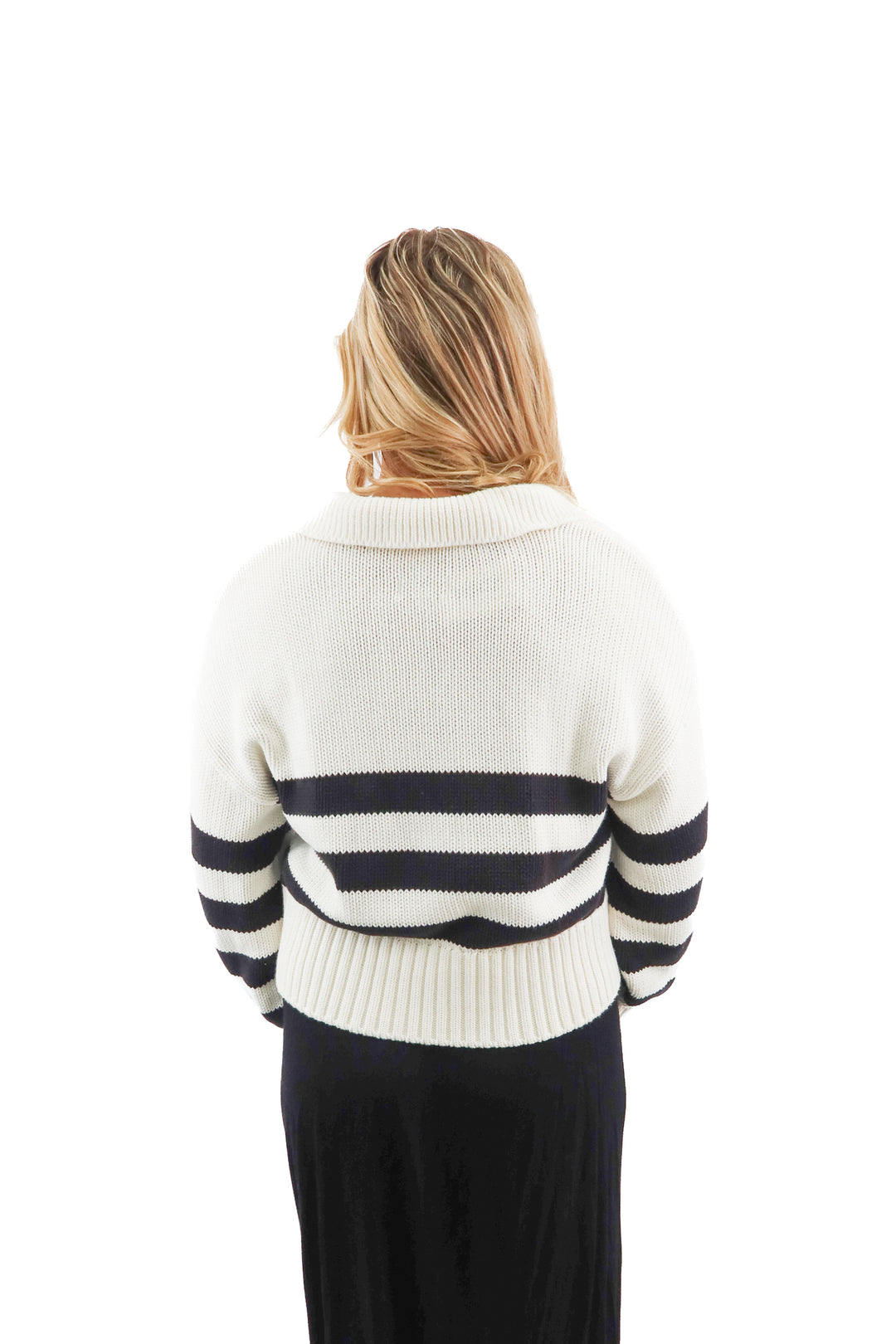 Pistola black and white collared sweater (M)