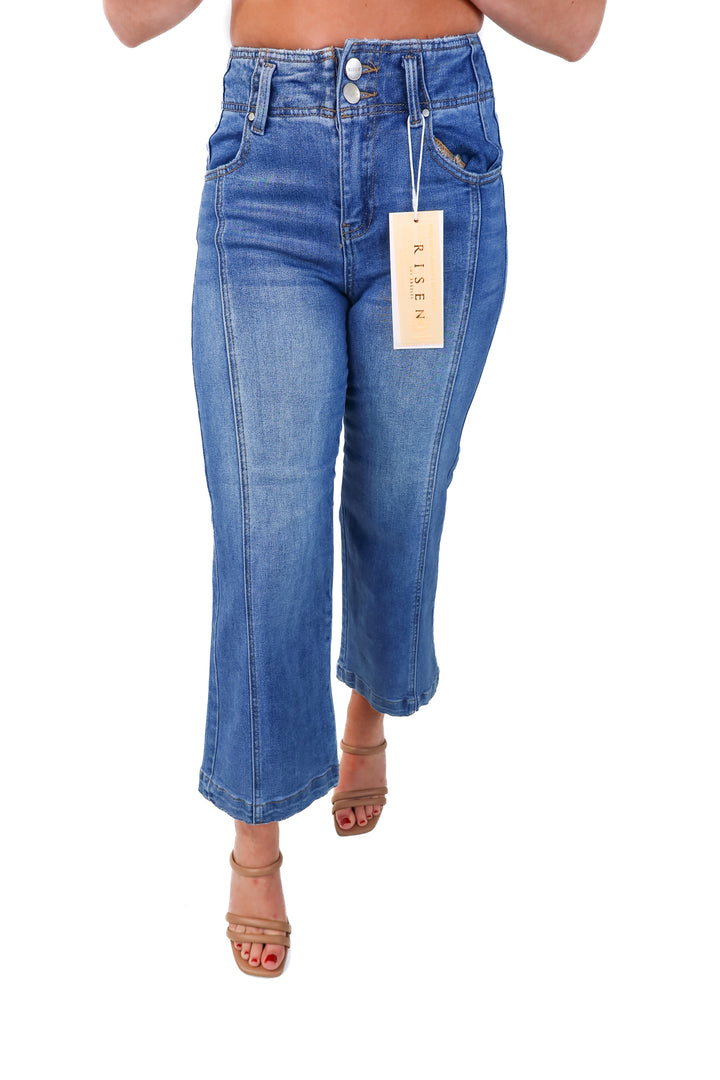 risen medium wash front seam jeans NWT (24)