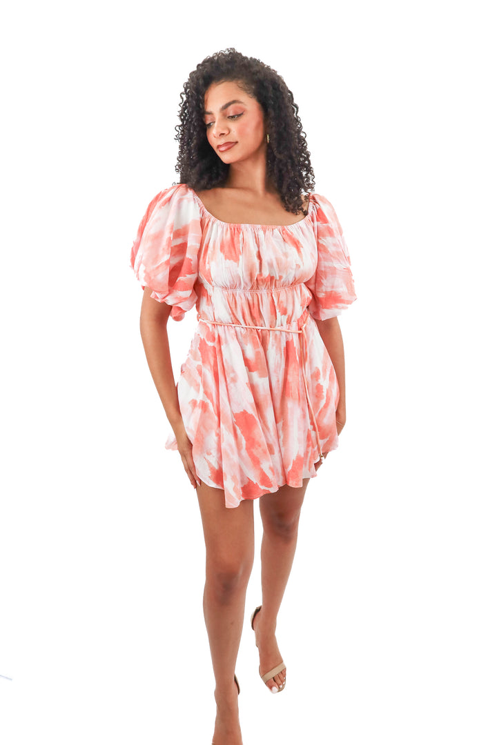 petal + pup apricot puff sleeve dress NWT (L; retail $99)