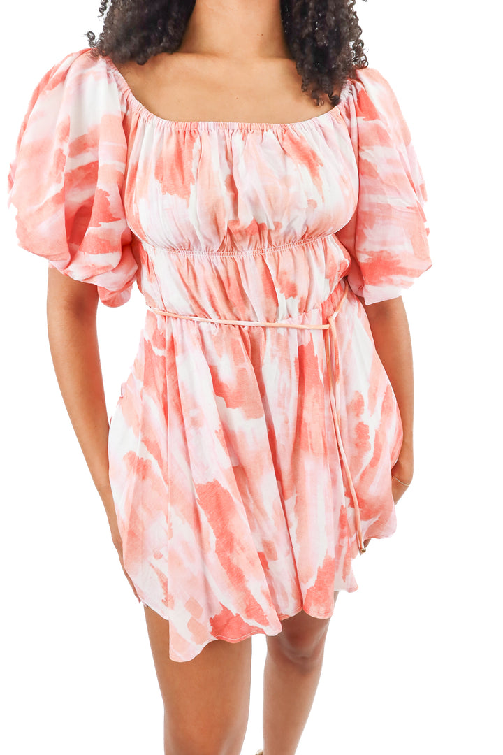 petal + pup apricot puff sleeve dress NWT (L; retail $99)