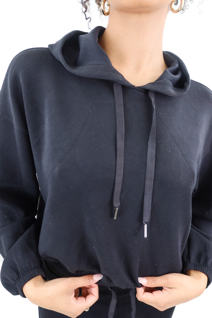 spanx black cropped hoodie (m; retail $59)