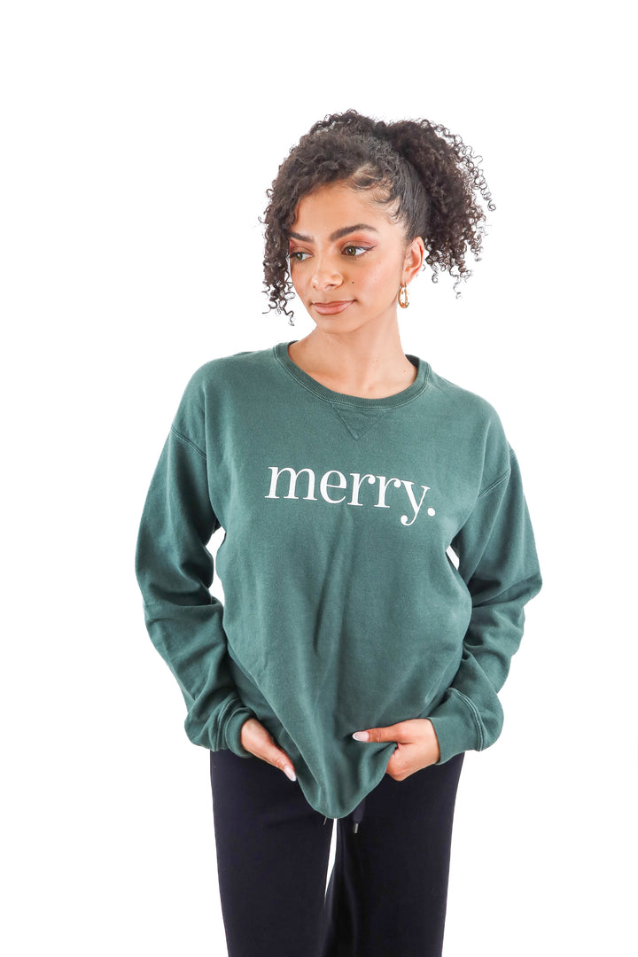 merry green crewneck sweatshirt (m)