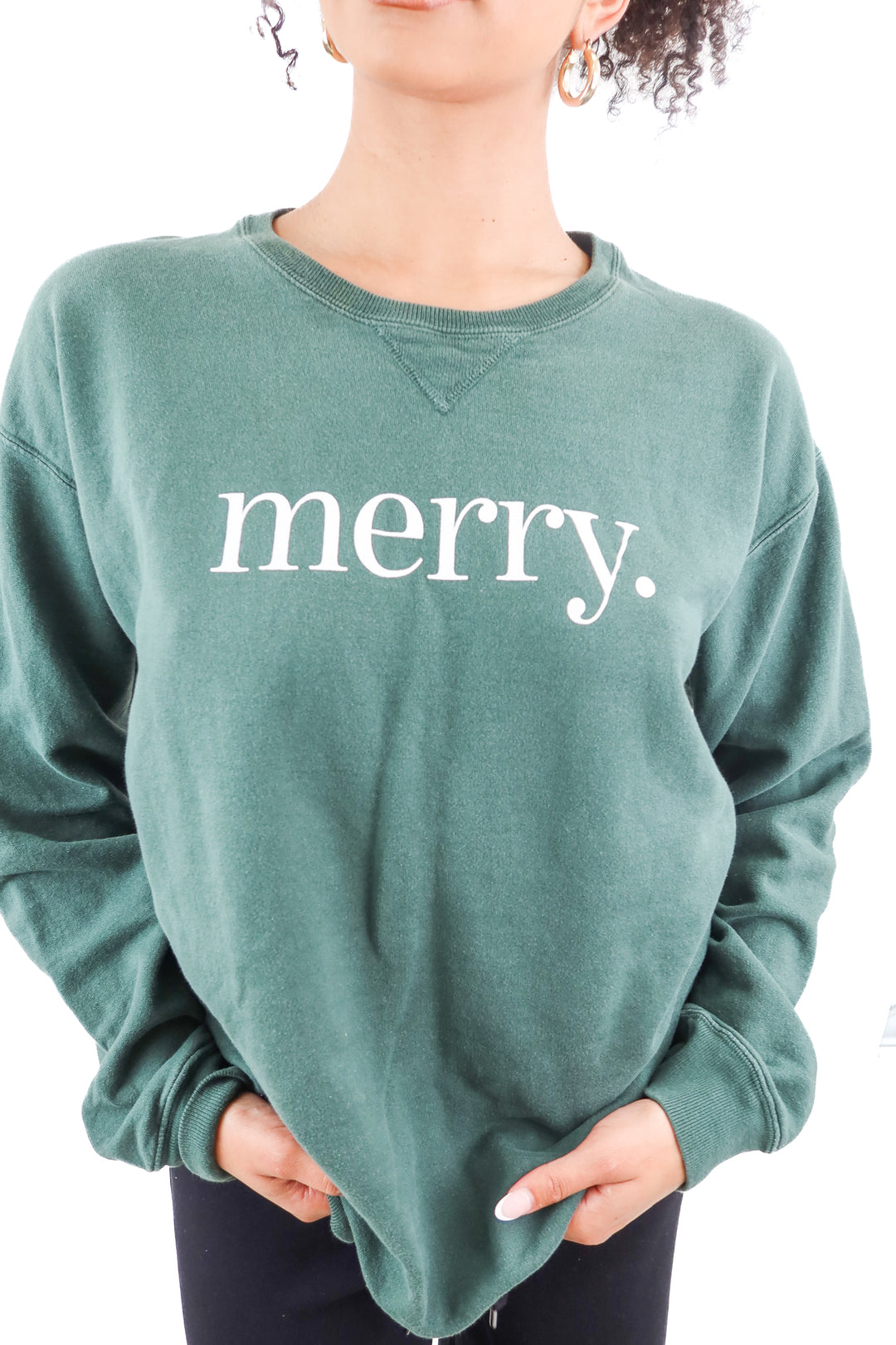 merry green crewneck sweatshirt (m)
