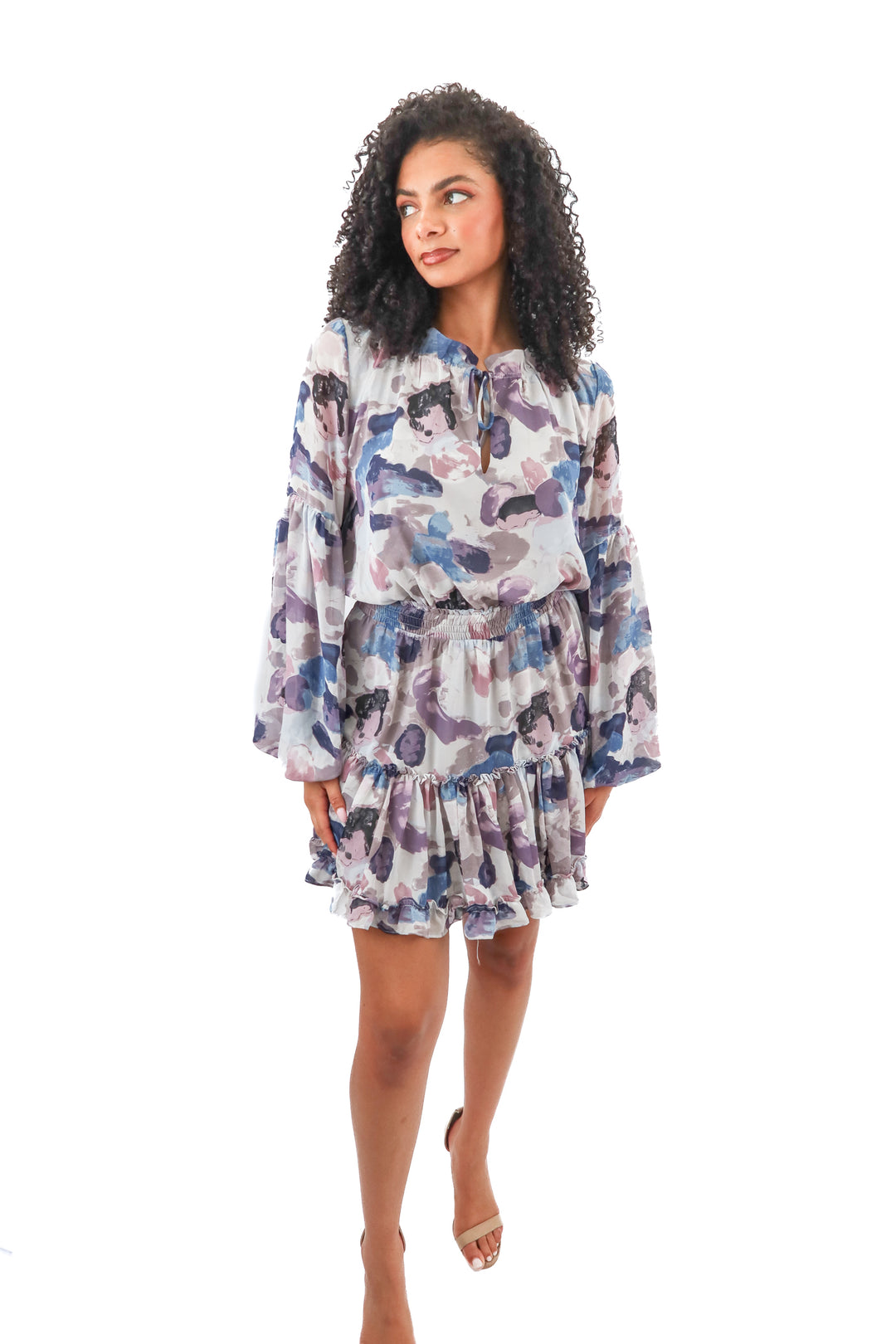 buddy love purple printed mini dress NWT (L)