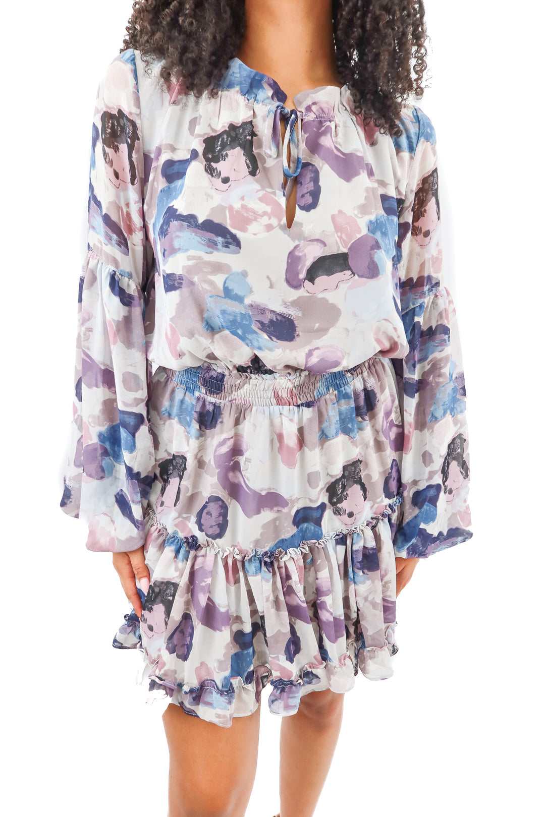 buddy love purple printed mini dress NWT (L)