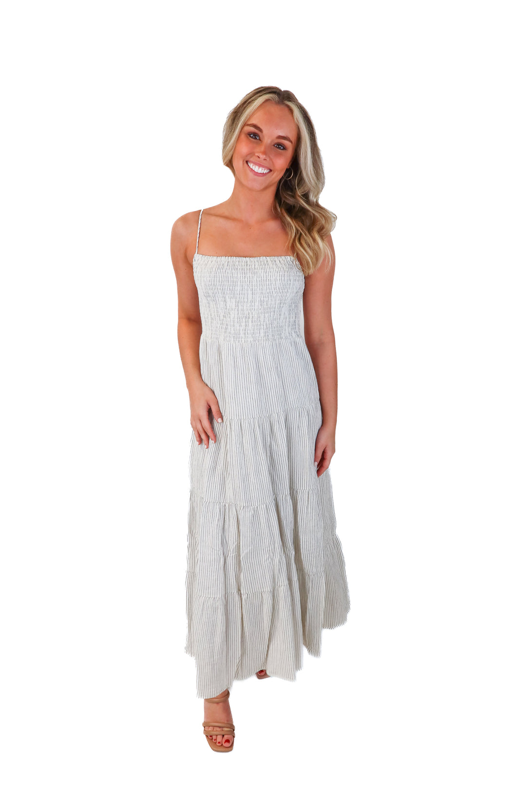zsupply black/white striped maxi dress (s)