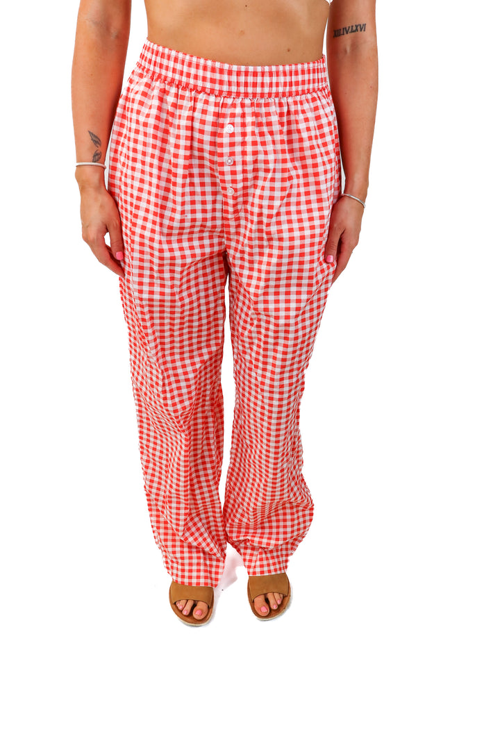 grayson threads red gingham pants (m)