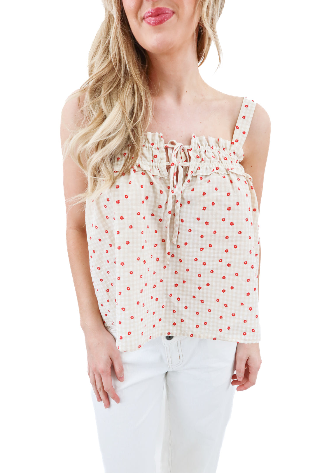petal and pup cream floral top (s; retail $45)