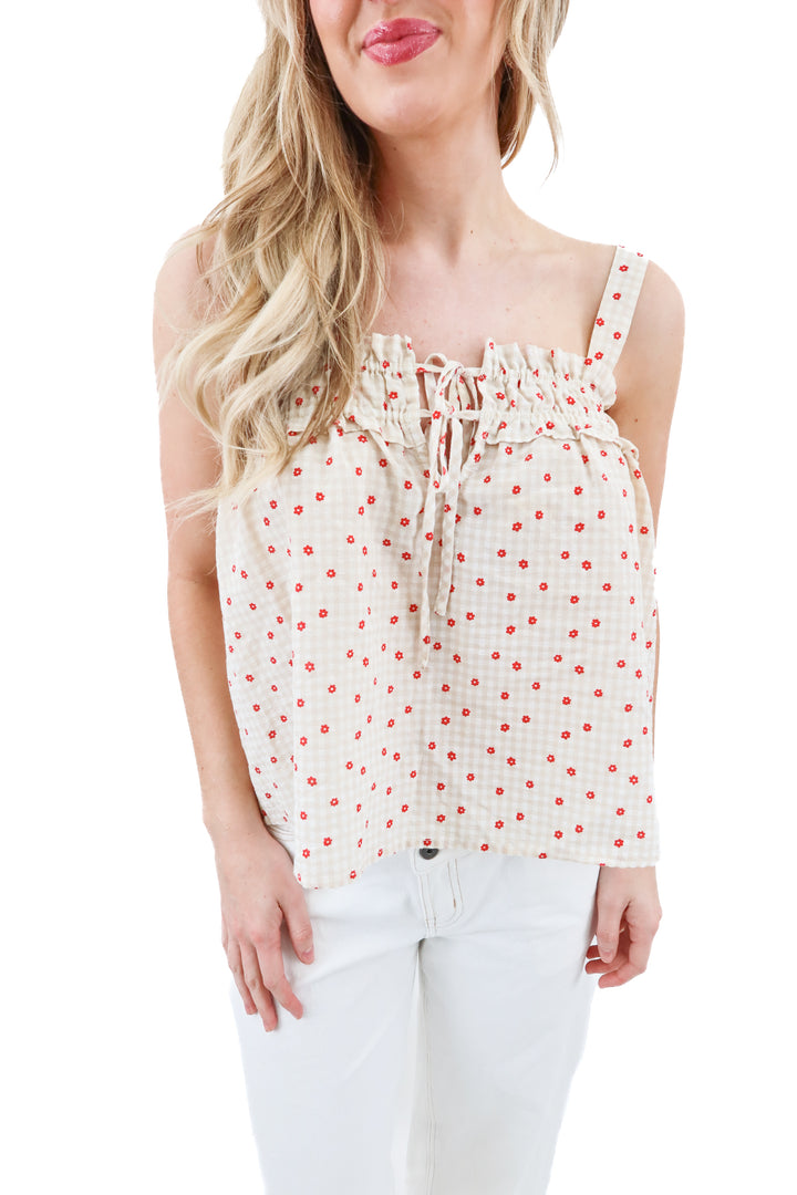 petal and pup cream floral top (s; retail $45)