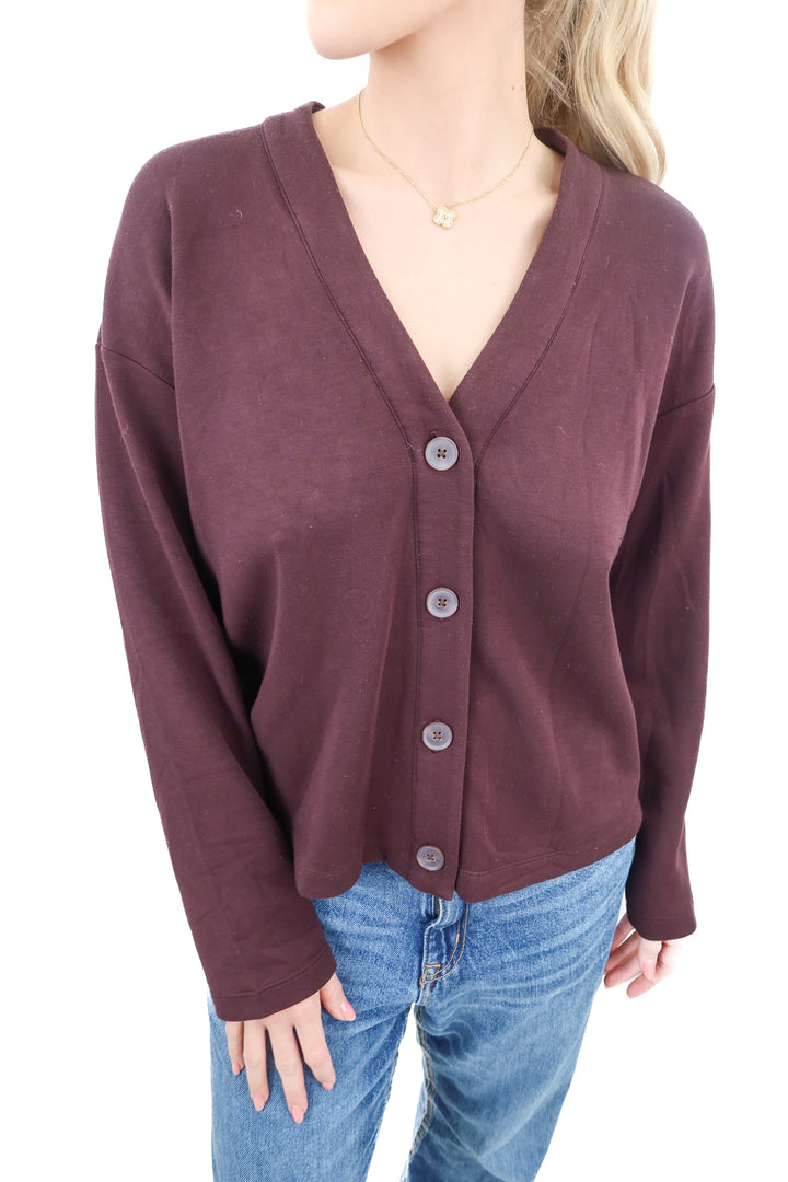 spanx brown button up cardigan (m; retail $135)