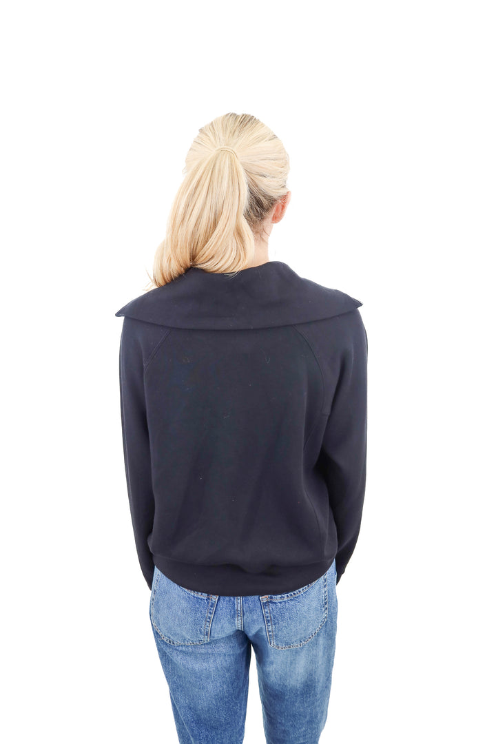 spanx black quarter zip (m; retail $128)