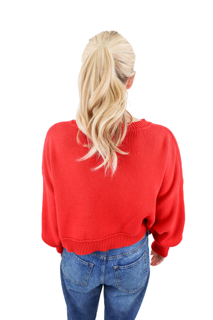 vici red american flag sweater (retail $68)