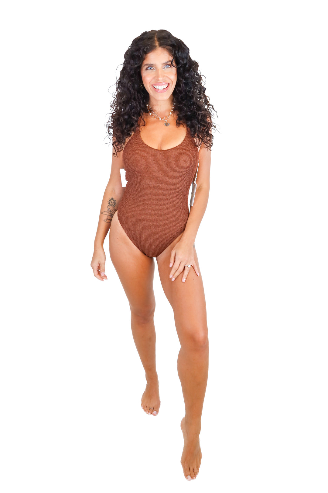 Show Me Your Mumu Brown Ruched One-piece Swimsuit NWT (S; retail $148)