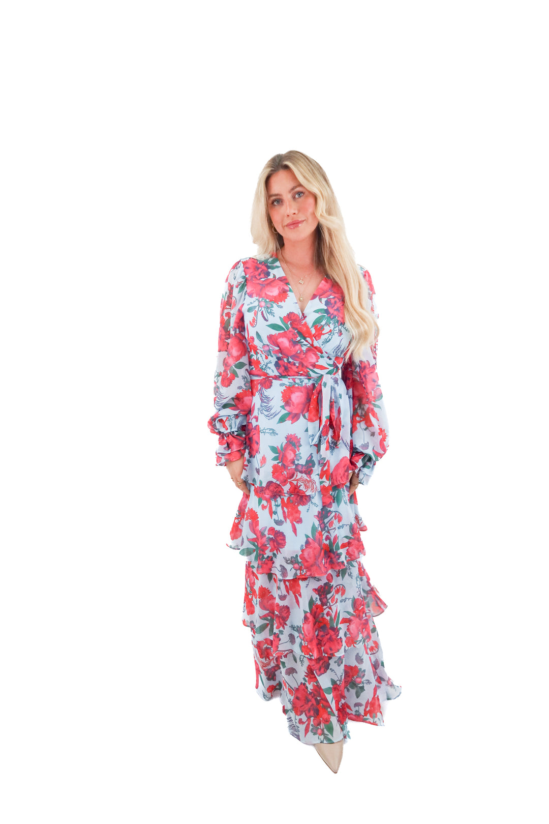 hutch blue and red floral maxi (l)