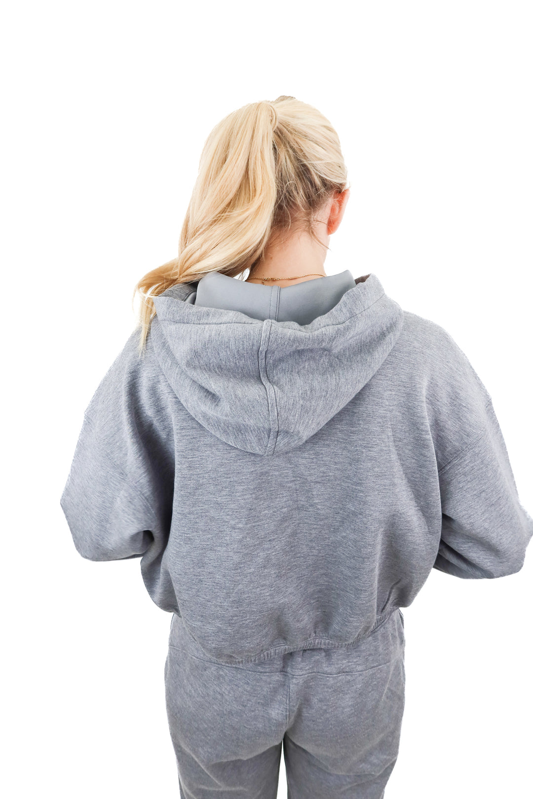 spanx dark grey cropped hoodie (m; retail $59)