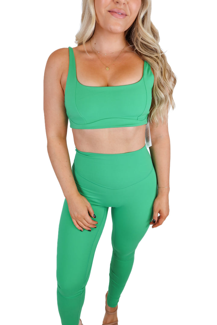 acta green leggings and bra activewear set NWT (s)